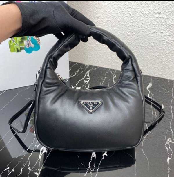 Pr@da Padded Nappa Handbag female Black