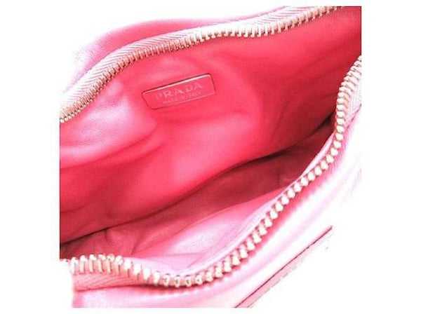 Pr@da Mini sac hobo nappa rembourré et doux Rose