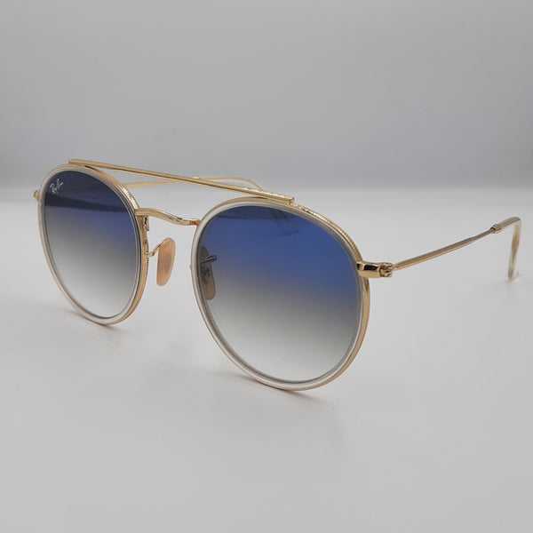 Solaires: RAYBAN RB-3647 round double bridge Gold/Bleu ciel dégradé femme et homme