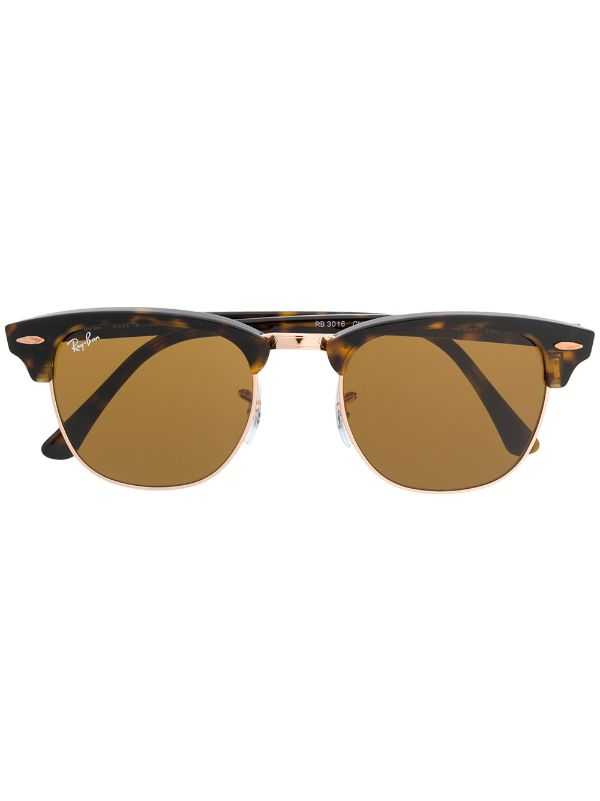 Ray-Ban
lunettes de soleil Clubmaster à effet écaille de tortue femme et homme