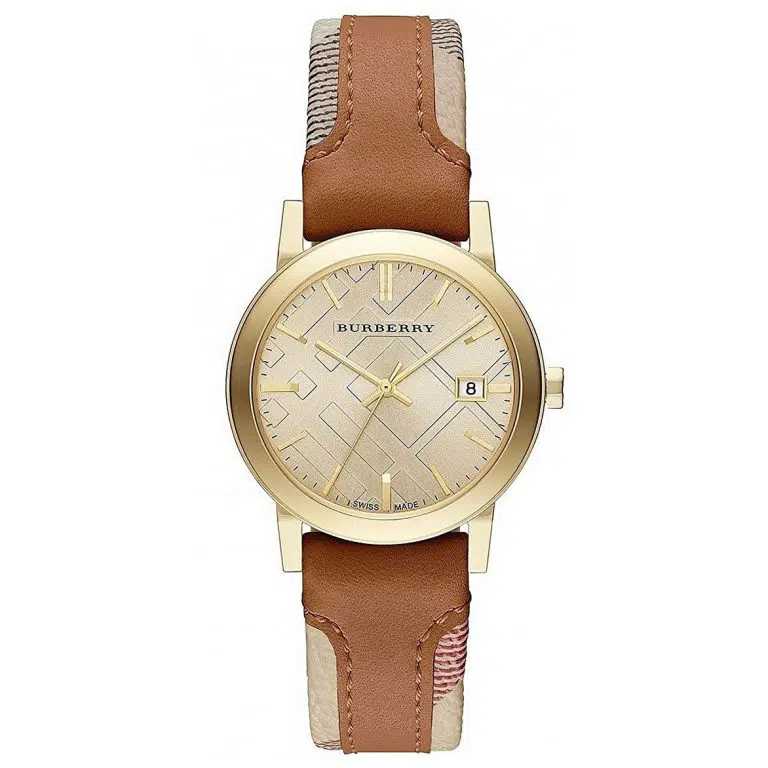 The City Burberry Women’s Heritage Leather Watch, Haymarket Leather Ladies BU9133