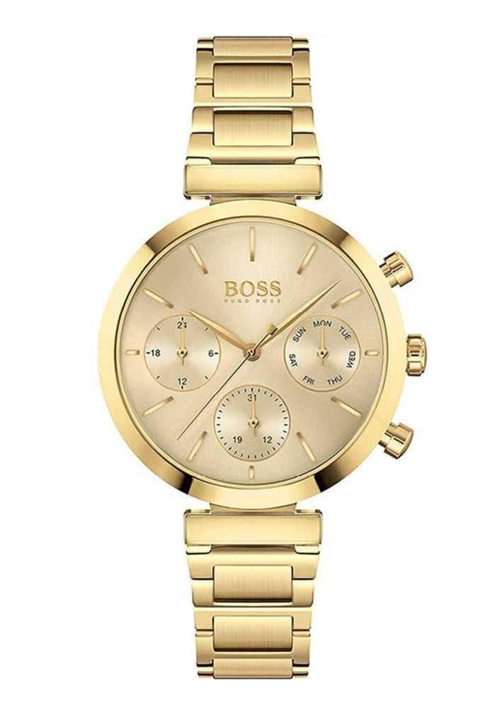 Hugo Boss Flawless Gold Dial Gold Steel Strap Watch pour femme -