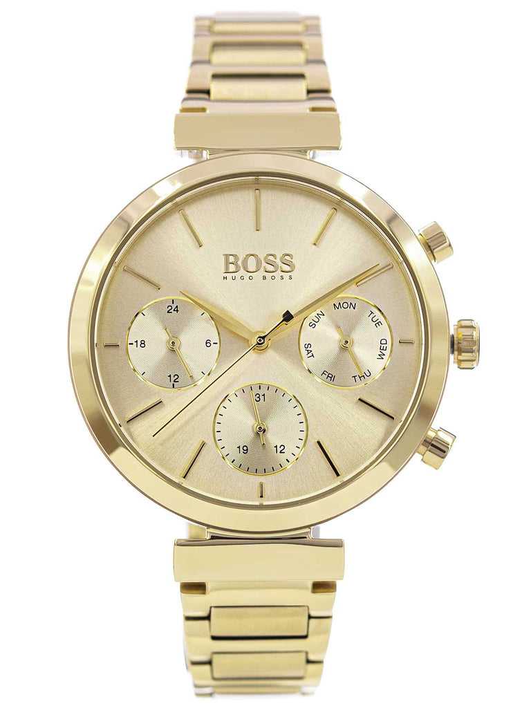 Hugo Boss Flawless Gold Dial Gold Steel Strap Watch pour femme -