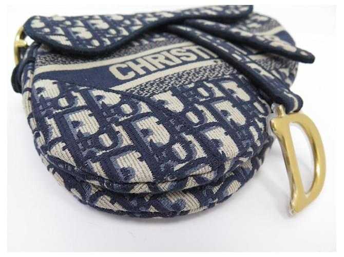 Di*r NEUF SAC A MAIN DI*R SADDLE TOILE OBLIQUE BLEU PORTE EPAULE CANVAS BAG Bleu Marine
