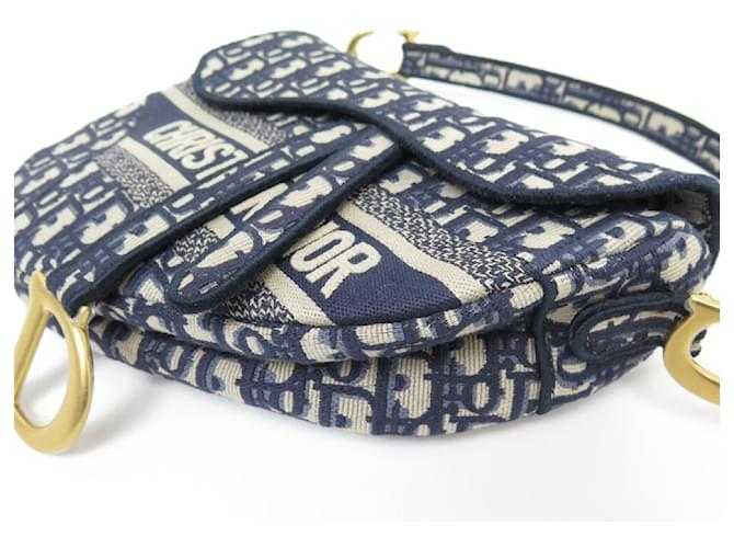 Di*r NEUF SAC A MAIN DI*R SADDLE TOILE OBLIQUE BLEU PORTE EPAULE CANVAS BAG Bleu Marine