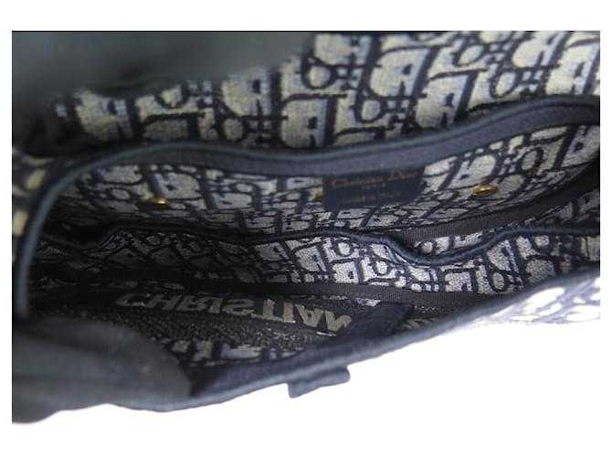Di*r NEUF SAC A MAIN DI*R SADDLE TOILE OBLIQUE BLEU PORTE EPAULE CANVAS BAG Bleu Marine