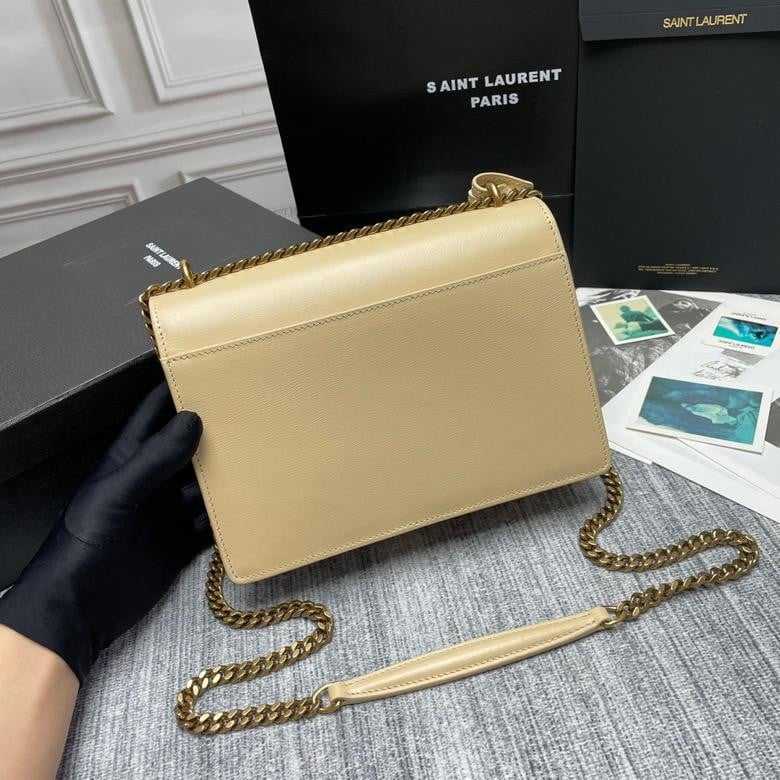 S@int Laurent sunset medium  cross-body bag beige gold
