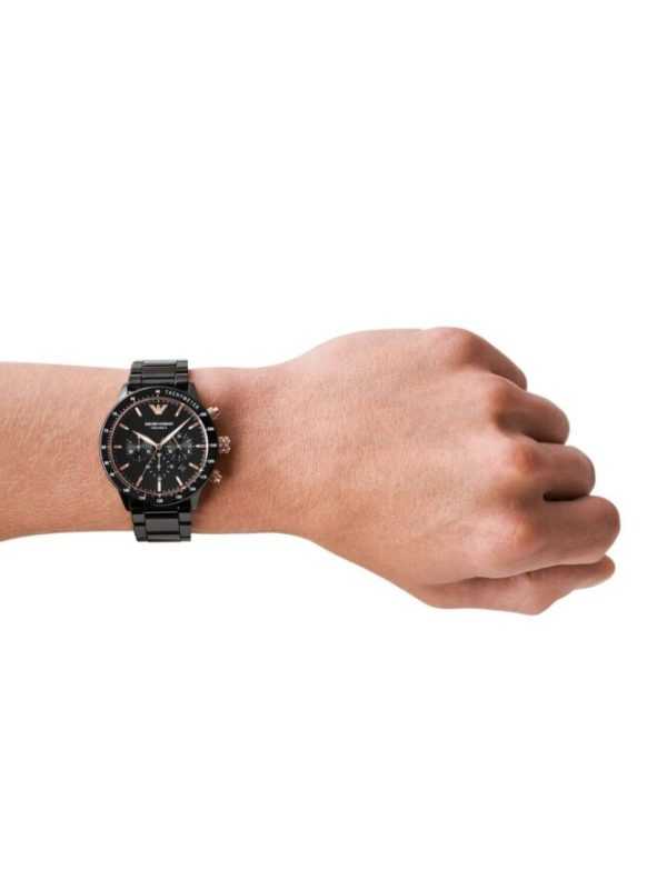 Empôriô Arm@ni Men’s Black Ceramica Chronograph Watch