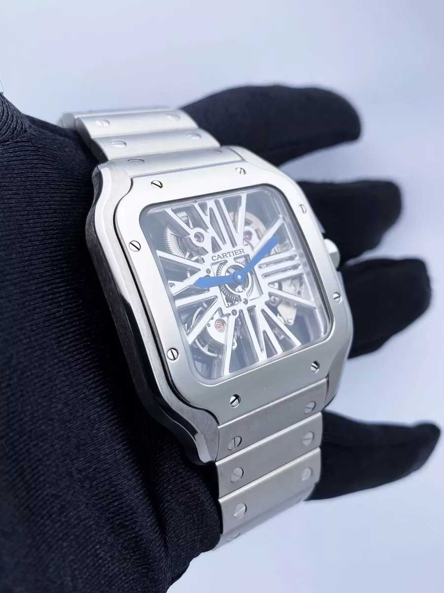 C@rtier Santos montre pour homme WHSA0015 squelette et papiers