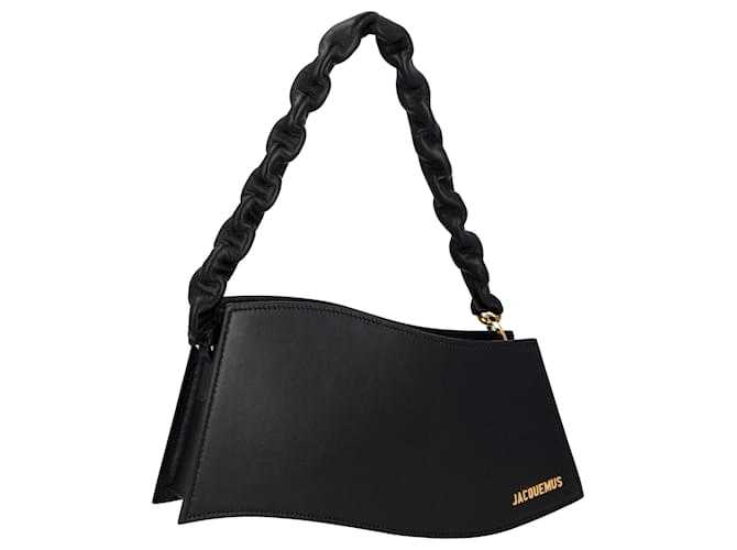 J@cquemus Sac à Bandoulière La Vague Pour Femme, Noir