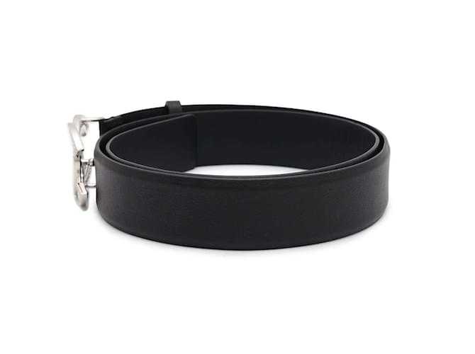 Ch@nel Black Leather Belt with Faux Pearl and Rhinestone En cuir