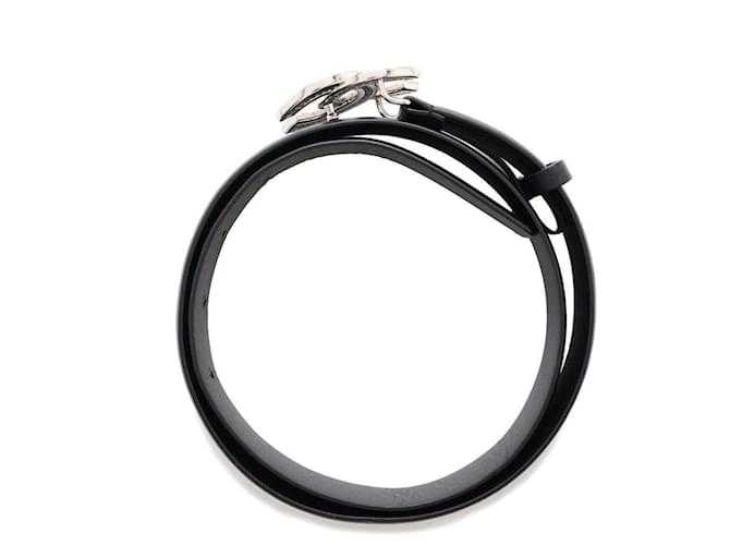 Ch@nel Black Leather Belt with Faux Pearl and Rhinestone En cuir