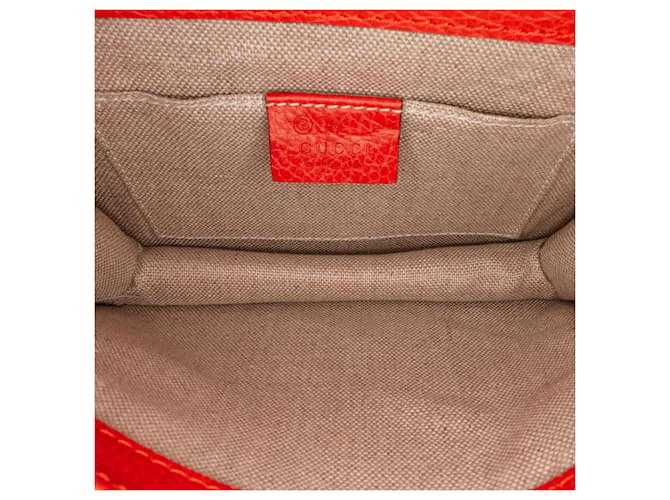 GG Sac à bandoulière orange à petit dollar entrelacé