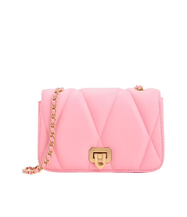 Arwen Quilted Shoulder Bag - Pink