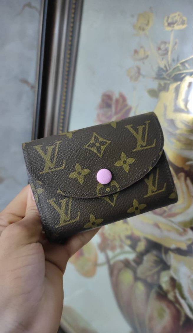LV - Porte-monnaie Rosalie Monogram Marron/Rose Ballerine