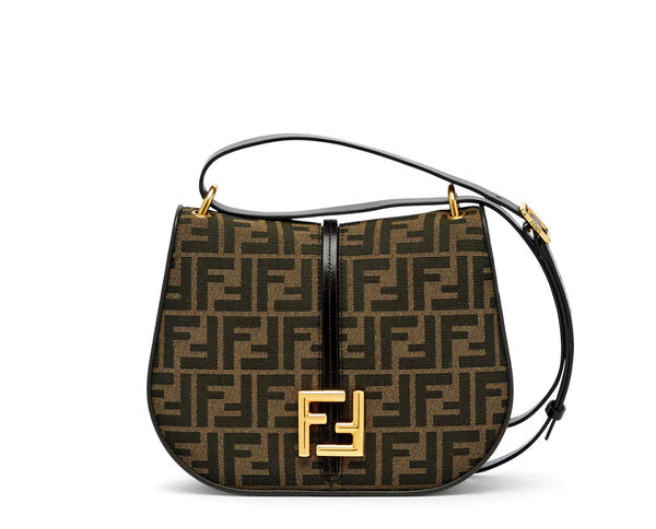 Fendi C'mon Medium Sac en tissu jacquard FF marron