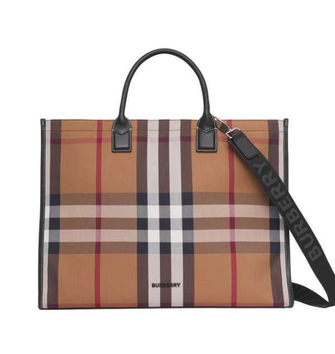 BU®BERRY Check Cotton Canvas Tote