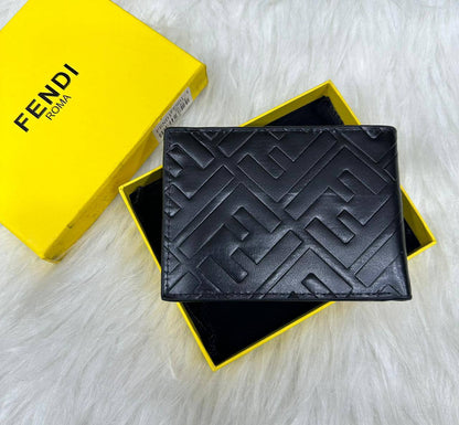 Black Leather Bifold Wallet For