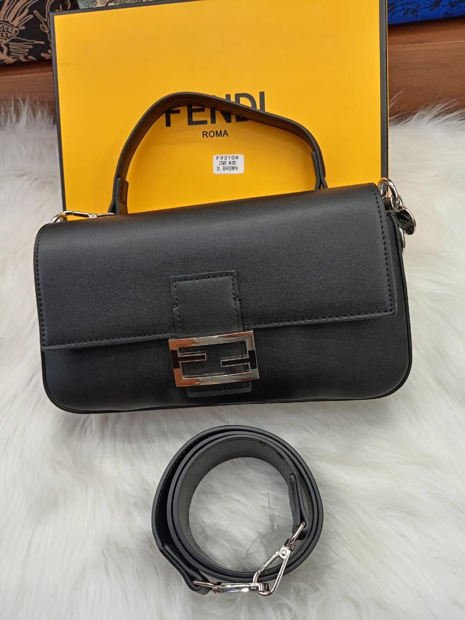 Fendi ROMYTISA MINT Baguette Sacs Noir