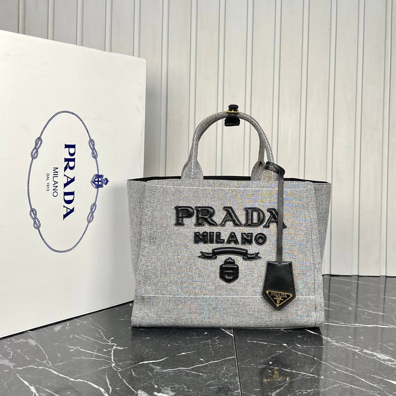 Pr@da sac à empiècement en toile de coton