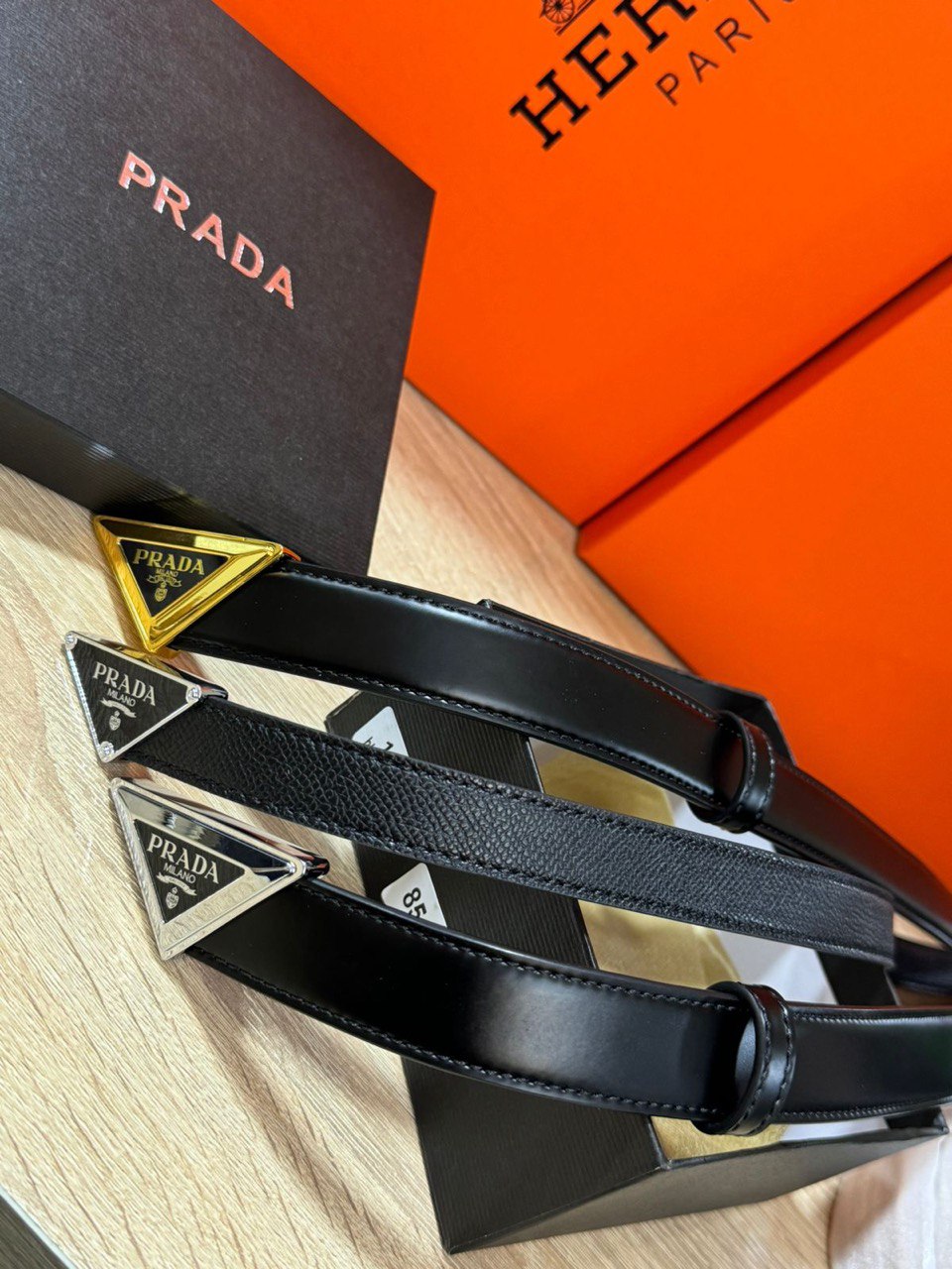 Pr@da
Calf Leather Belt Black