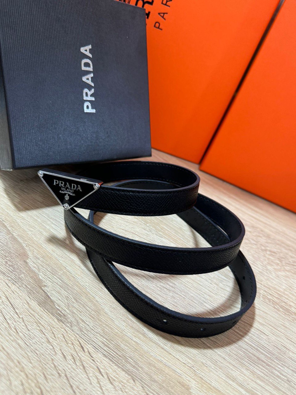 Pr@da
Calf Leather Belt Black