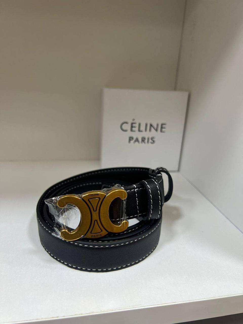 Cêlinë Ceinture Celine Triomphe Taurillon noir