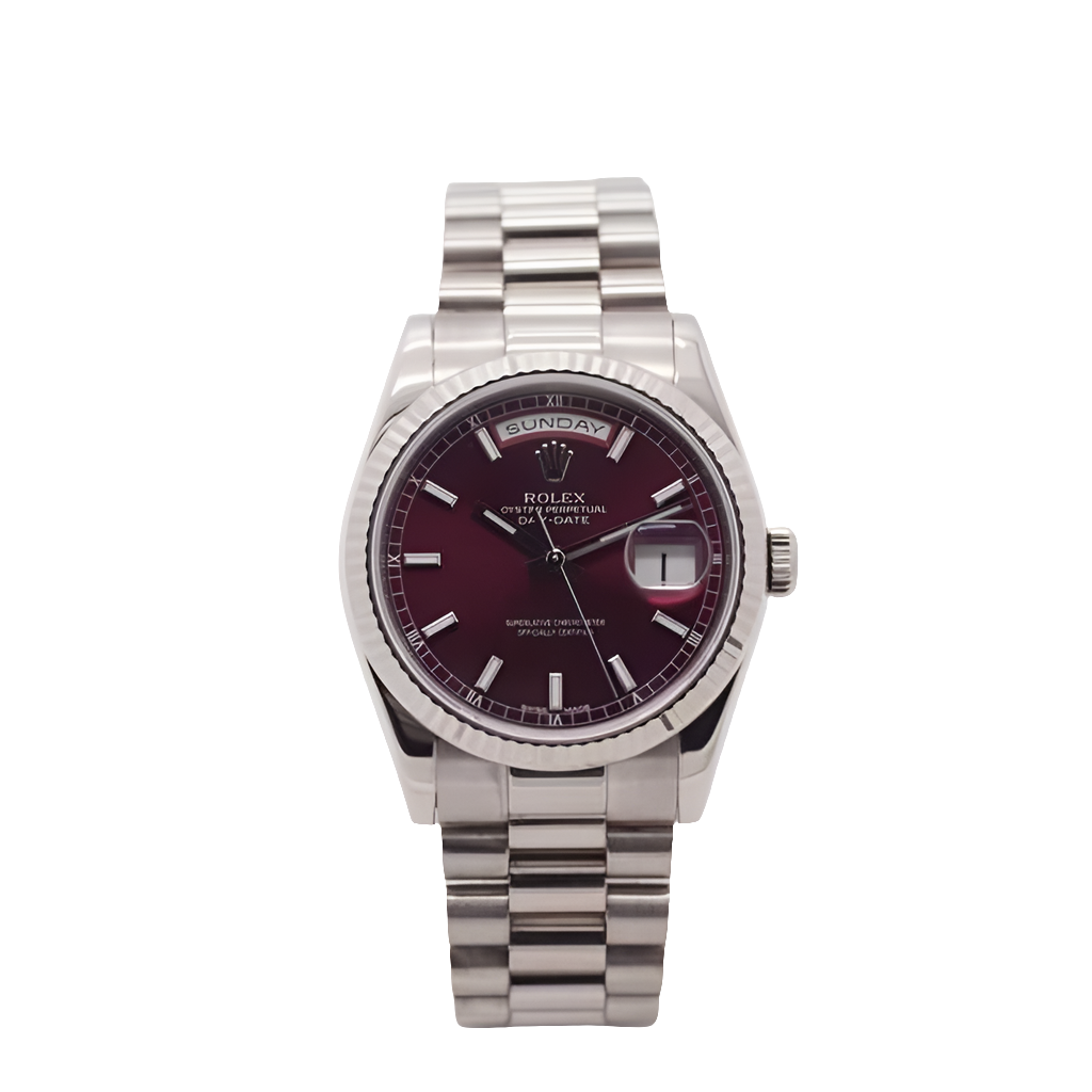 Rolex Day-Date 36 Cherry Red Dial Platinum