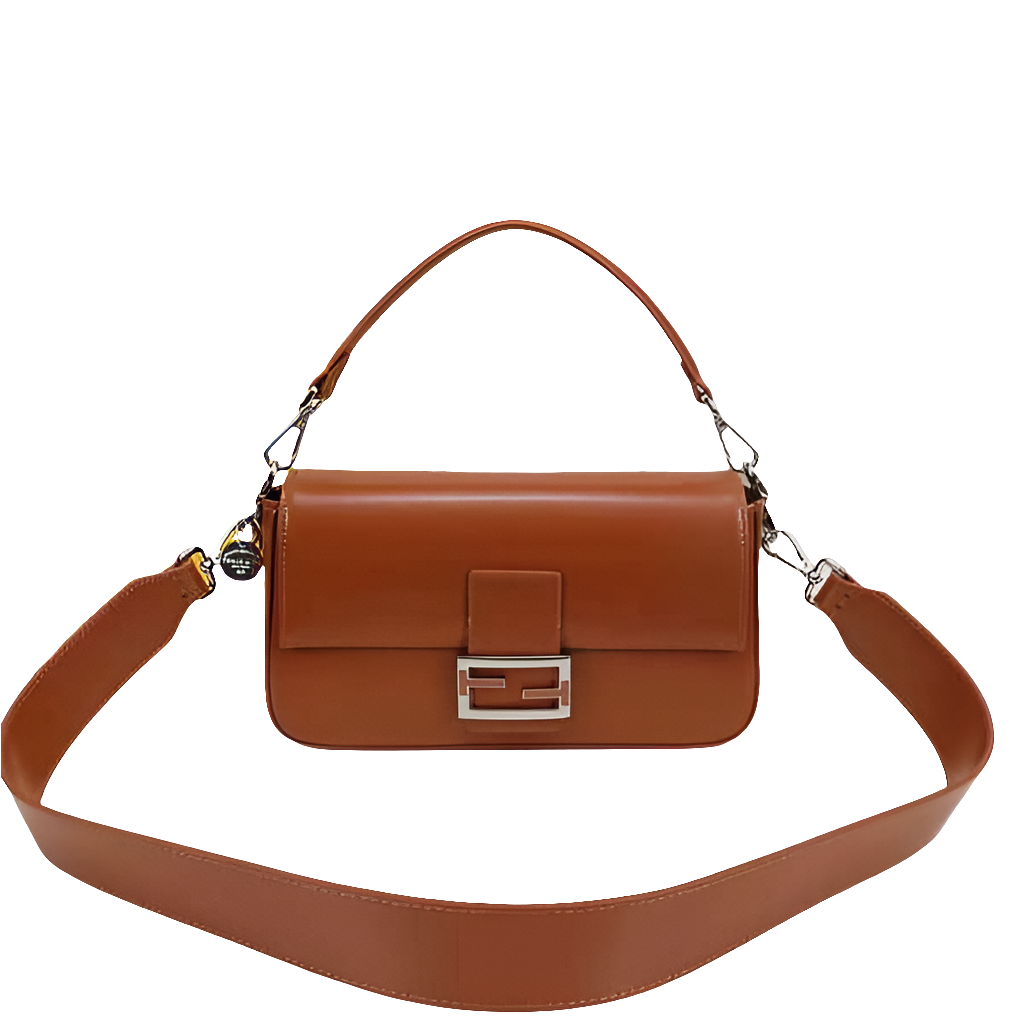 Fendi Sac Selleria marron avec gros points