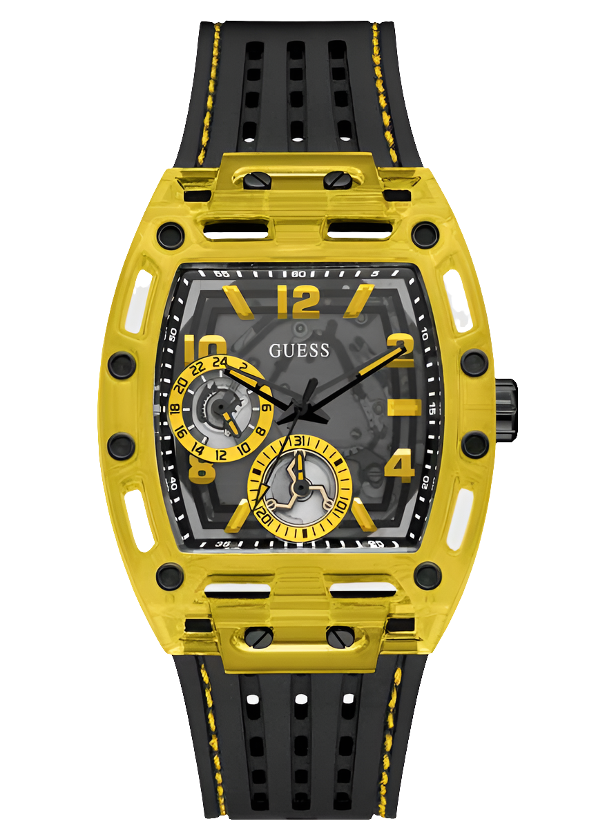 GSS Mens Black Yellow Multi-function Watch