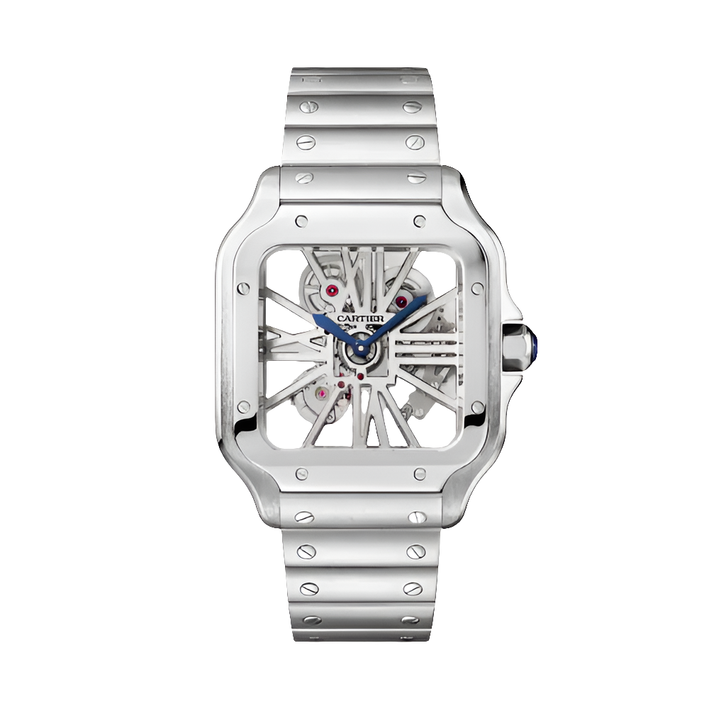 C@rtier Santos montre pour homme WHSA0015 squelette et papiers