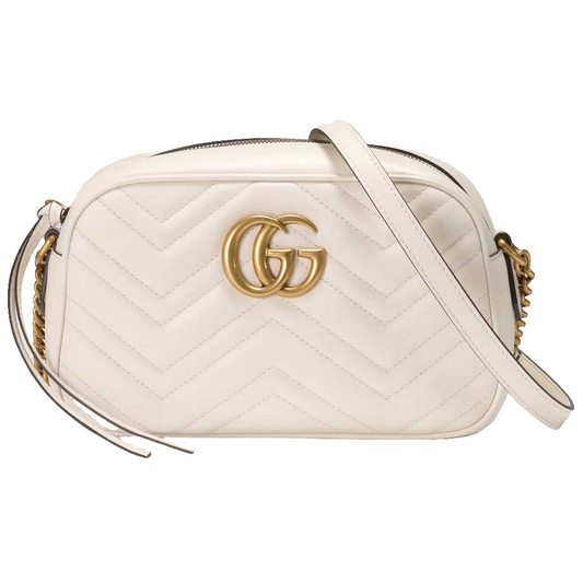 GG Marmont Quilted Small Shoulder Bag Ivory