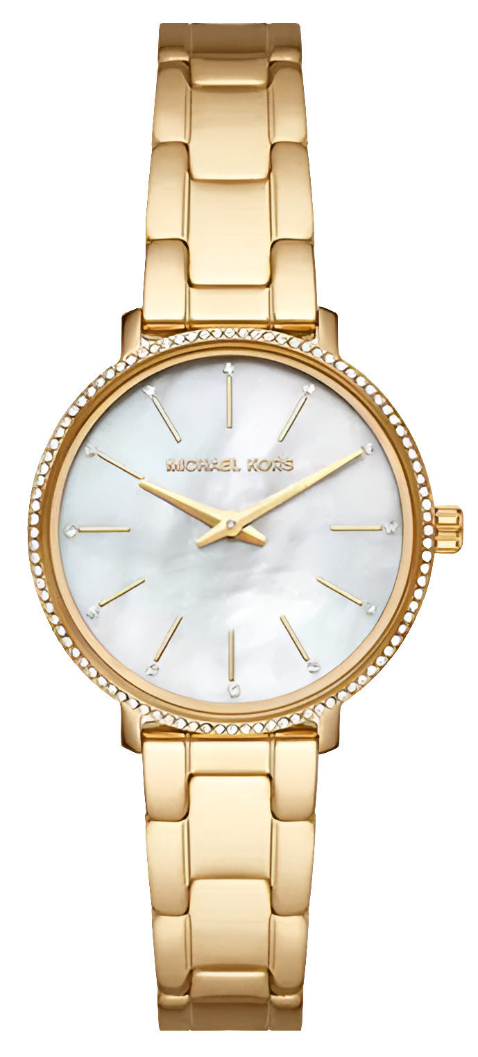 Montre à quartz Mich@el Kors avec cadran blanc nacré