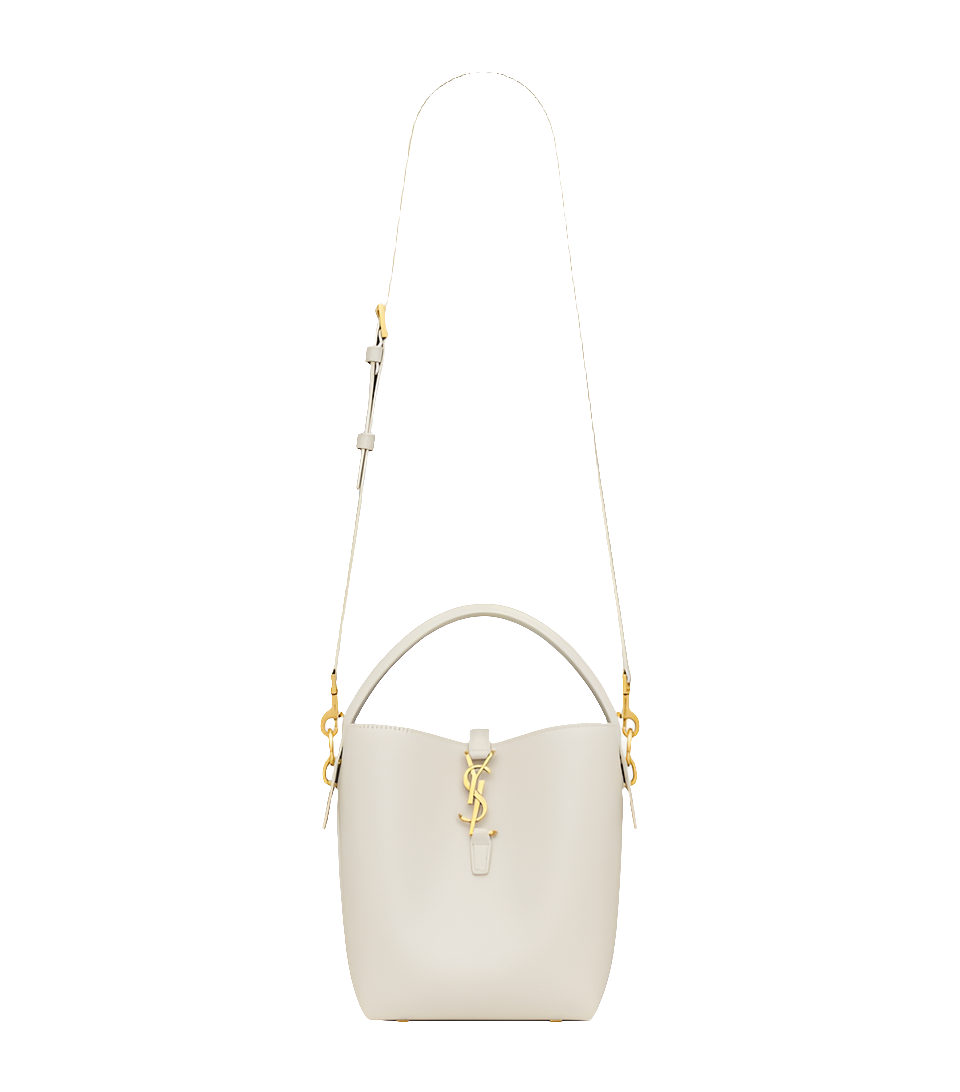 YSL Petit sac seau Le 37 de veau blanc