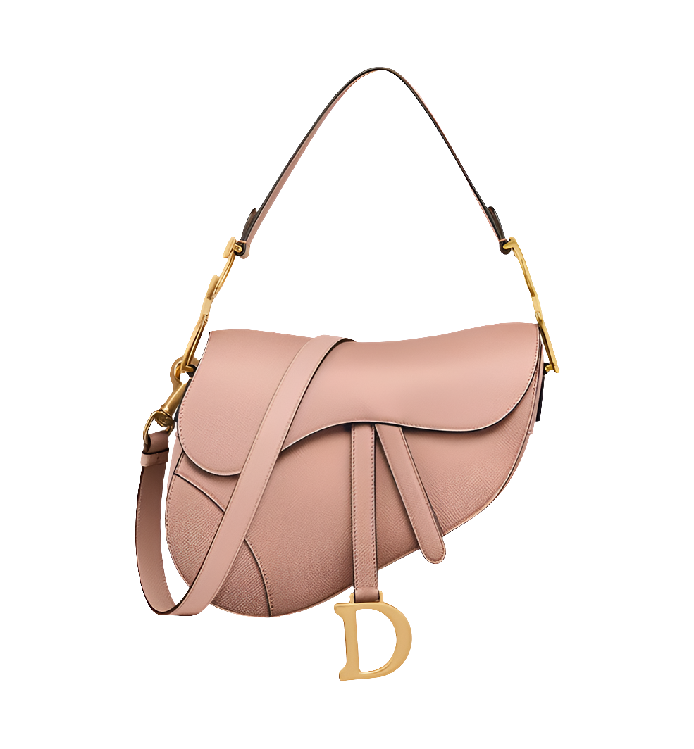 CD Sac Saddle à bandoulière de veau grainé couleur fard