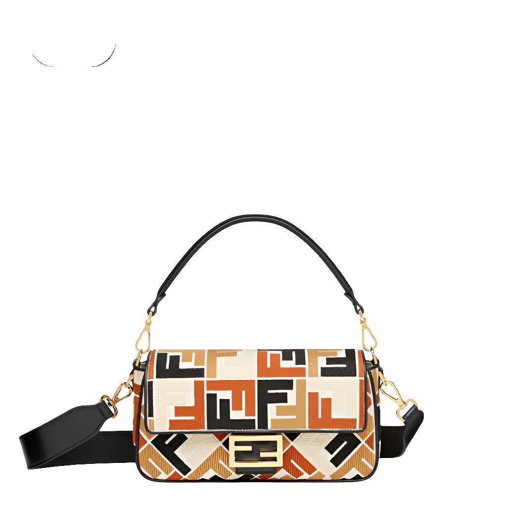 Fendi Medium Baguette Bag In FF Motif Canvas Multicolor