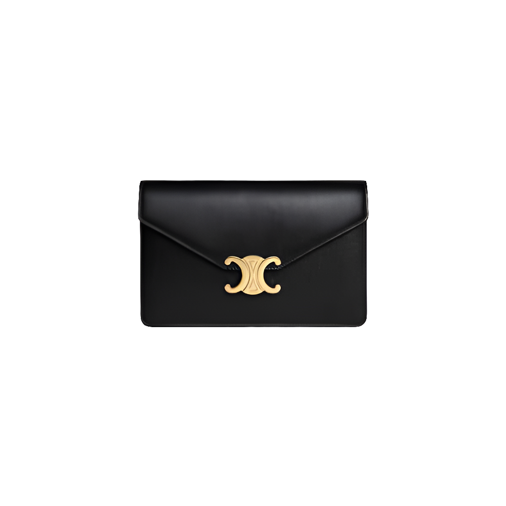 POCHETTE AVEC CHAÎNE MARGO VEAU BRILLANT NOIR