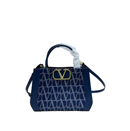 V@lentino Garavani Handbags Women Raffia Bleu Marine /Ivory