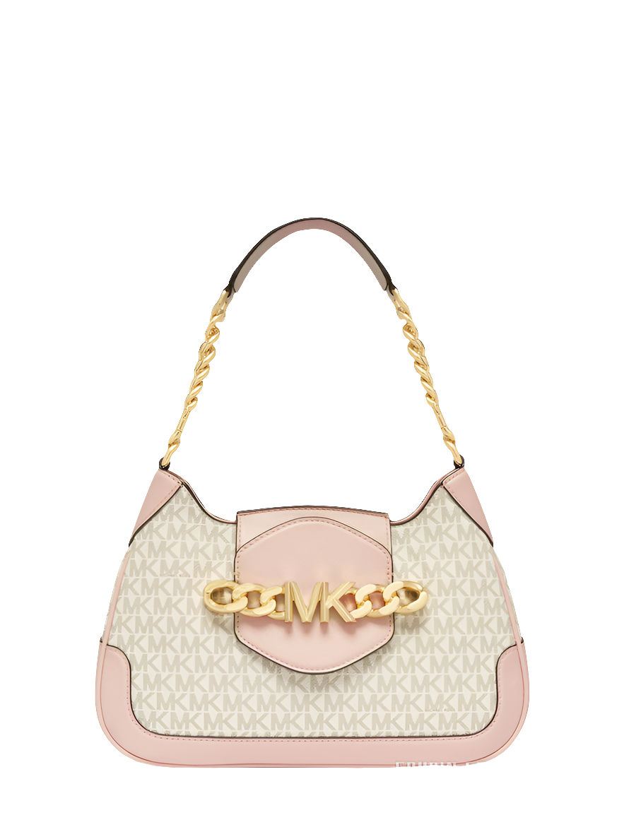 MK Petit sac à bandoulière avec logo signature Hally, Rose/gland.