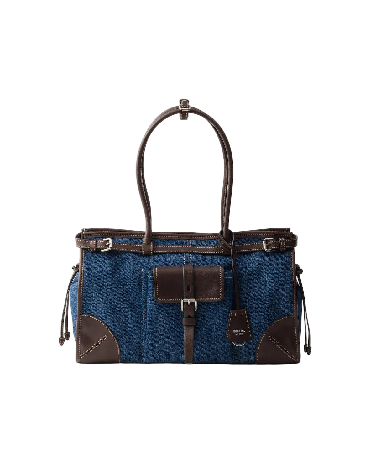 Grand sac à main Bonnie en denim et cuir