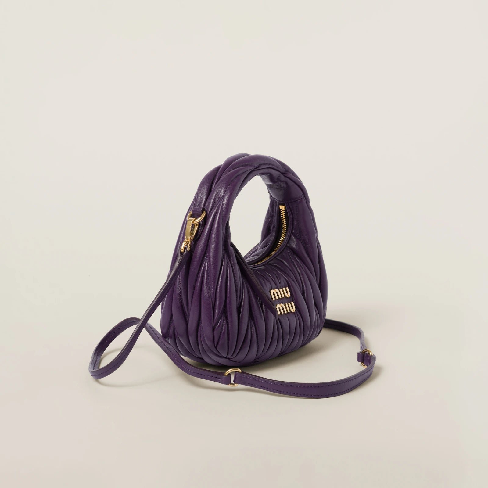 MIÛ MIÜ Sac hobo Wander nappa matelassé