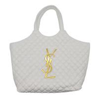 YSL iCare Quilted Tote Bag White