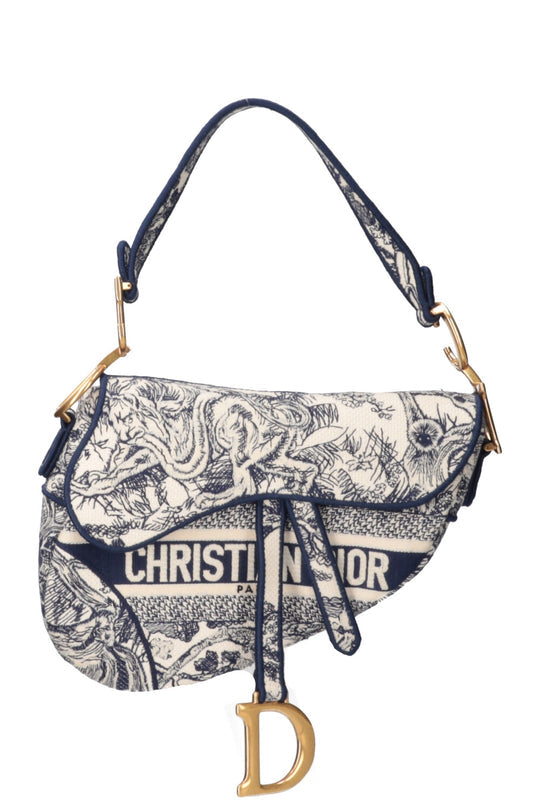 DIÔR Sac Saddle Toile de Jouy