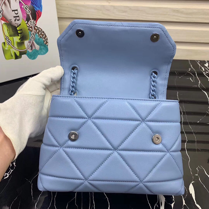 Pr@da Spectrum Small Bag In Sky Blue Nappa Leather