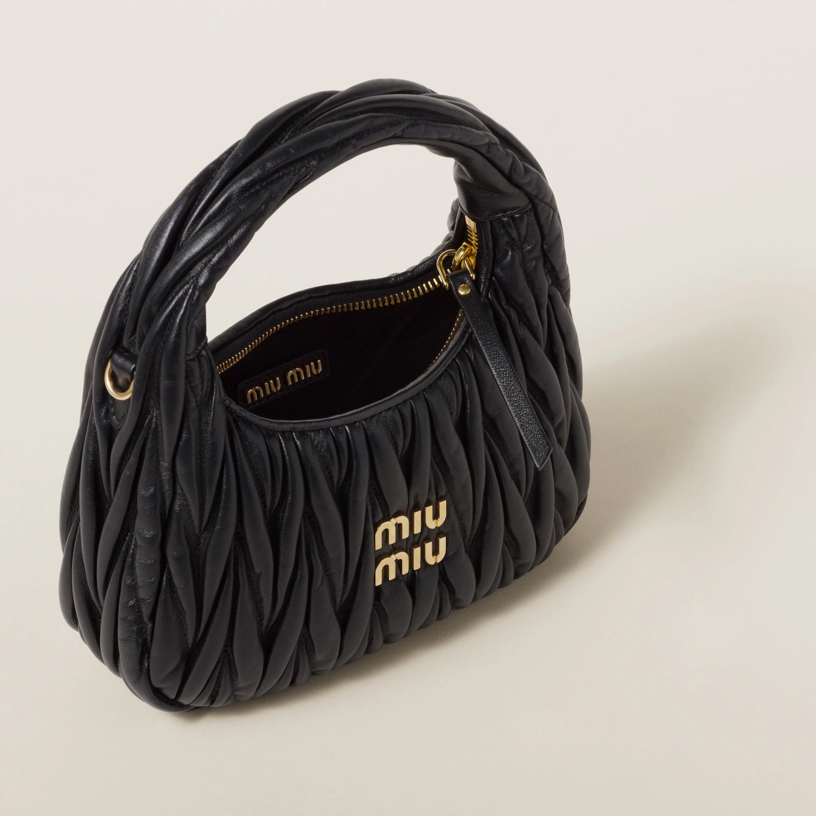 MIÛ MIÜ Sac hobo Wander nappa matelassé
