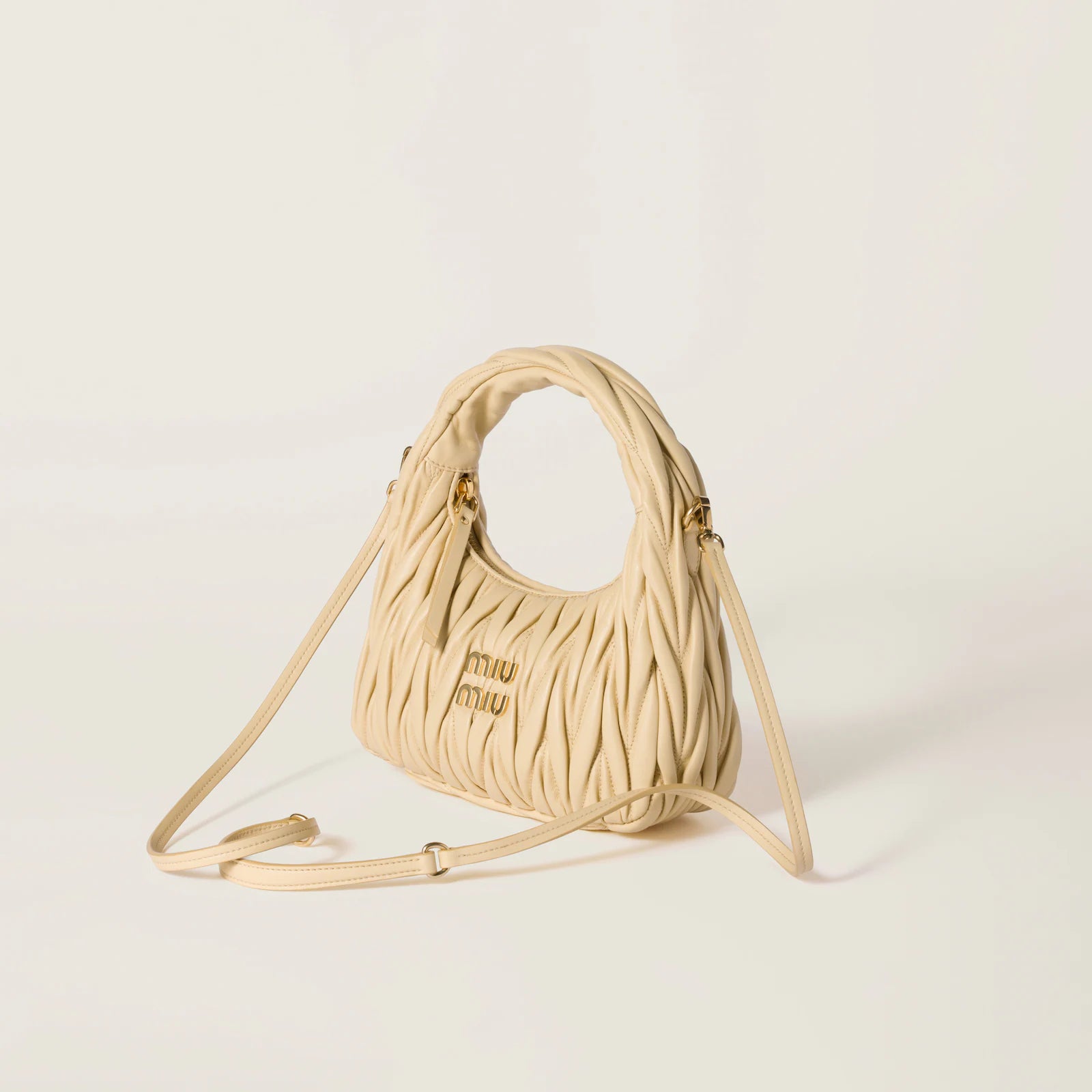 MIÛ MIÜ Sac hobo Wander nappa matelassé