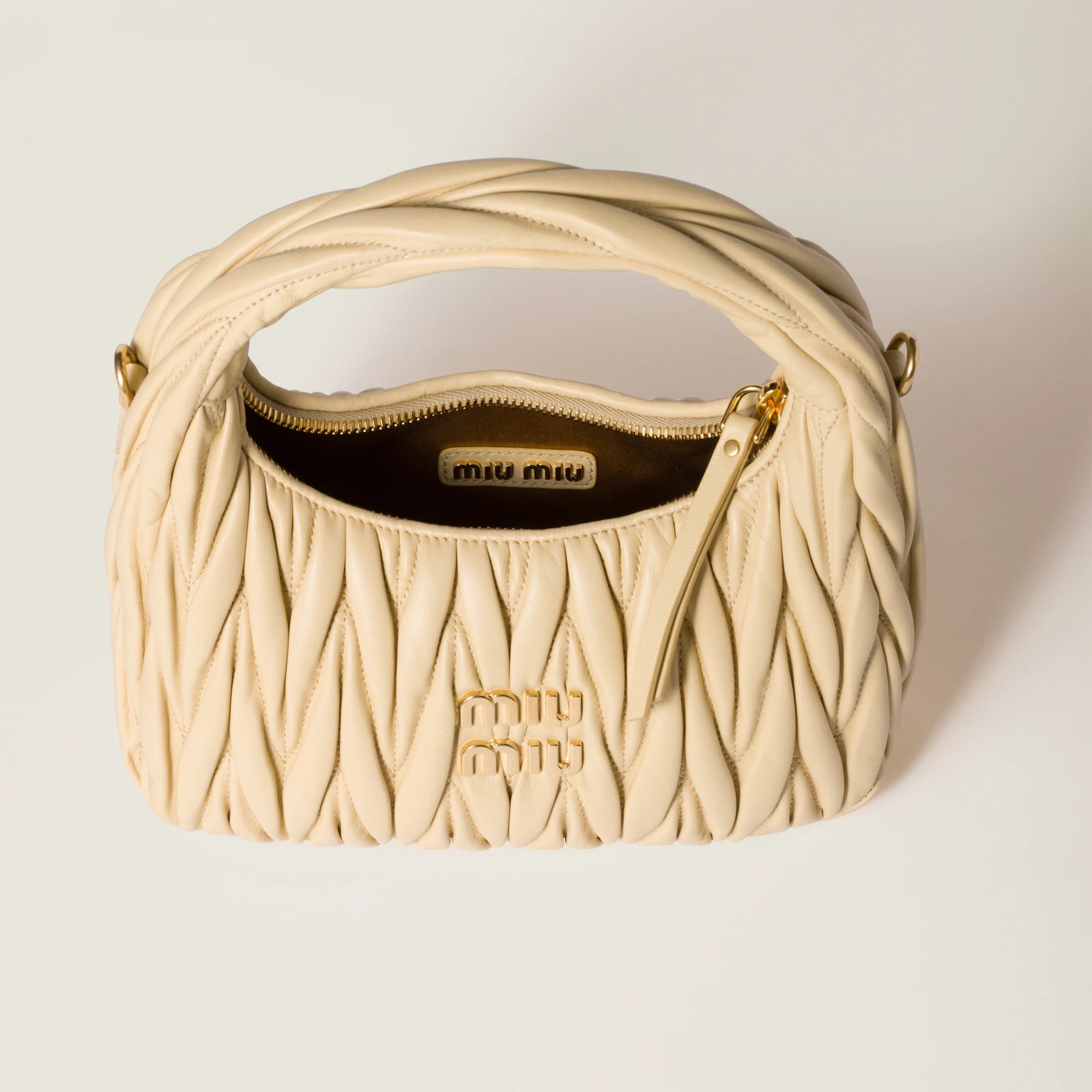 MIÛ MIÜ Sac hobo Wander nappa matelassé
