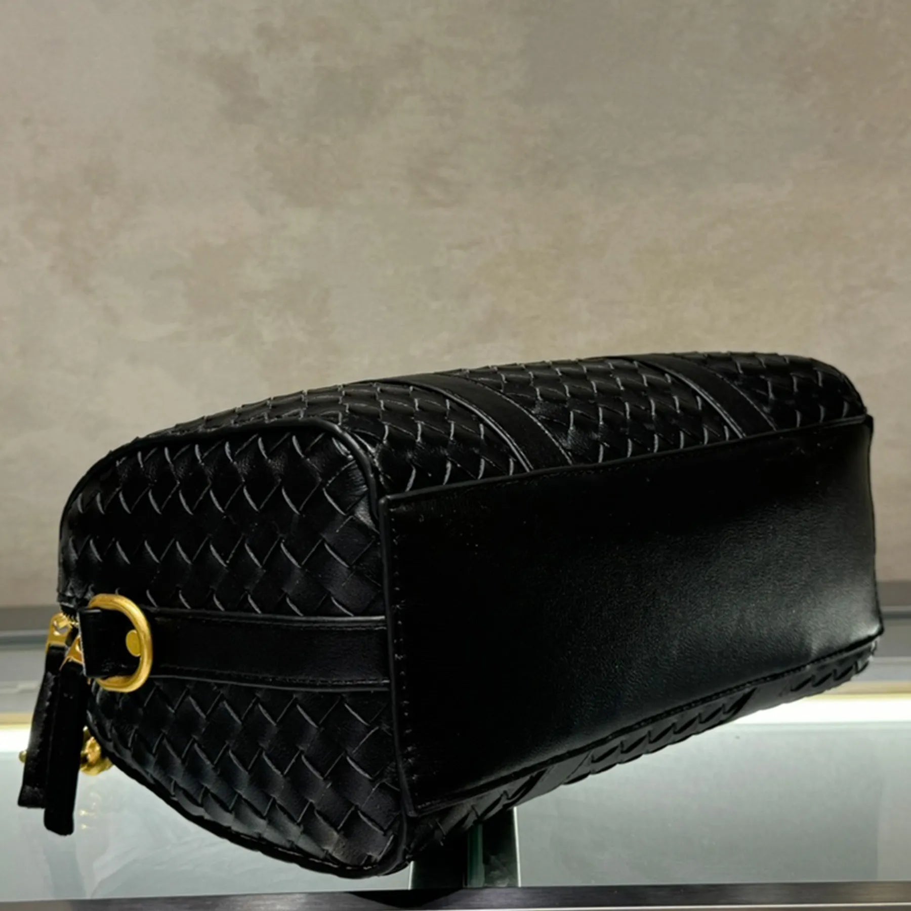 Sac à bandoulière réglable Noir - Grande capacité, finitions dorées