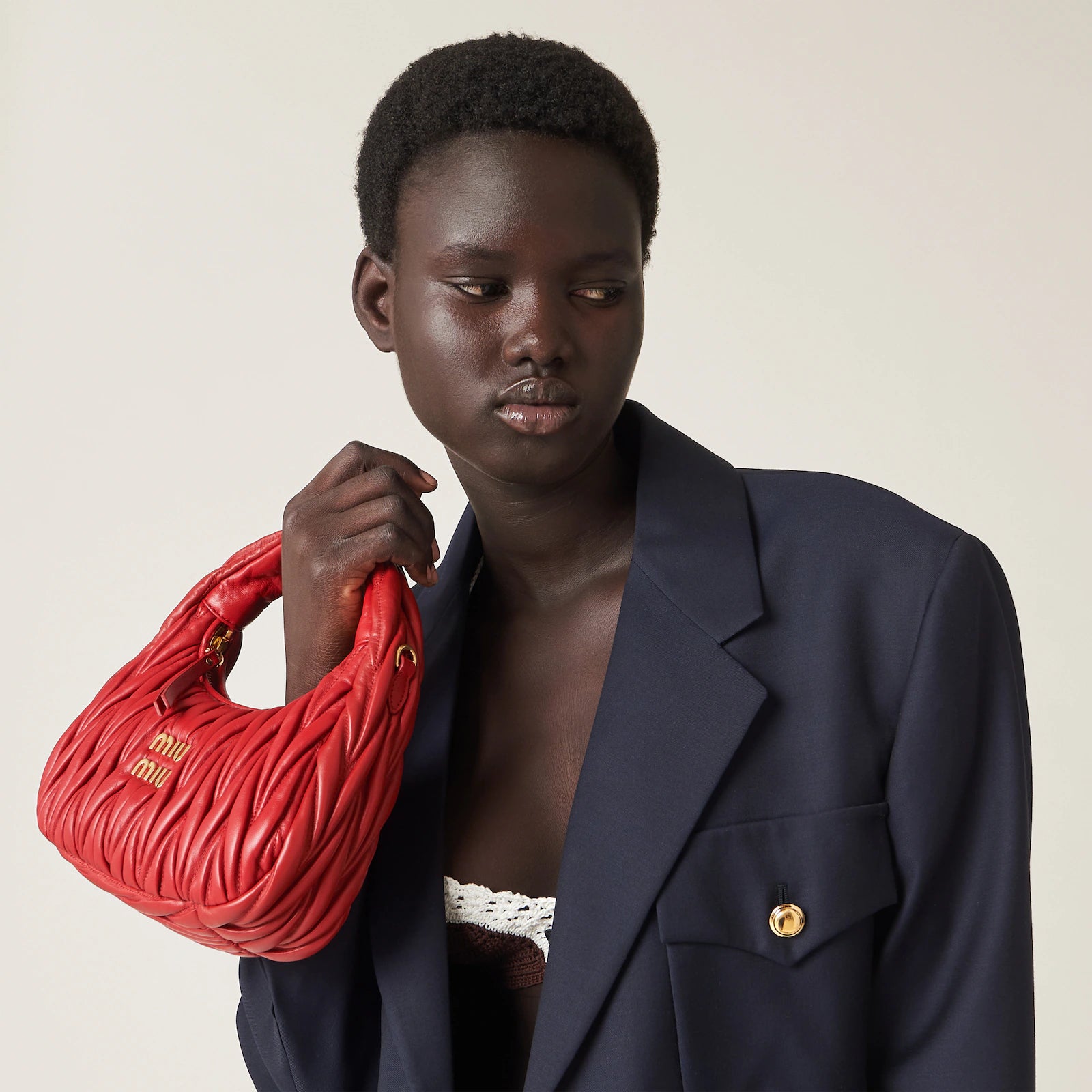 MIÛ MIÜ Sac hobo Wander  nappa matelassé