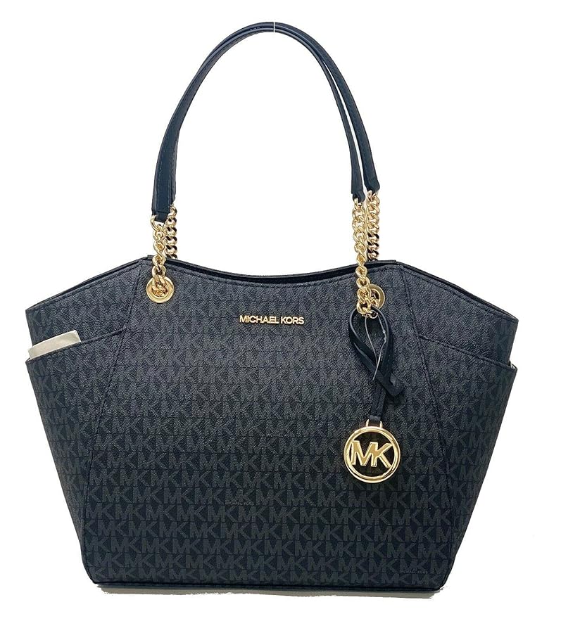Mich@el Kors Sac à bandoulière Jet Set Travel grand format pour femme (grand, noir siglé/doré)
